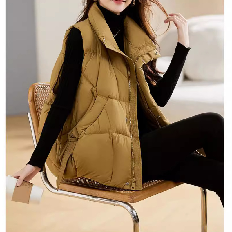 Winter Clothing Colors 2026 - เสื้อแจ็คเก็ตดาวน์ผ้าฝ้ายผู้หญิง 2026 แบบบางเบา สีพื้น มีกระเป๋า ซิป