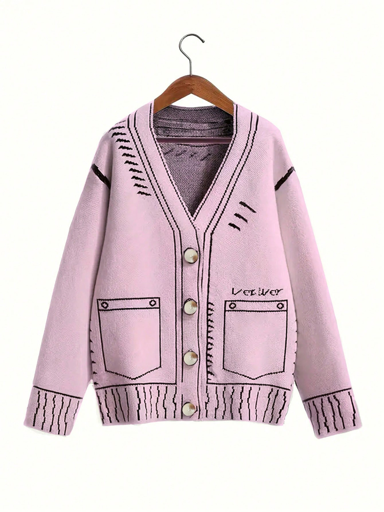 Winter Clothing Clearance Sale - PLUS ขนาดผู้หญิงปุ่มเสื้อสเวตเตอร์ถักฤดูใบไม้ร่วงฤดูหนาว Fine Line รูปแบบถักเสื้อสไตล์ Outerwear