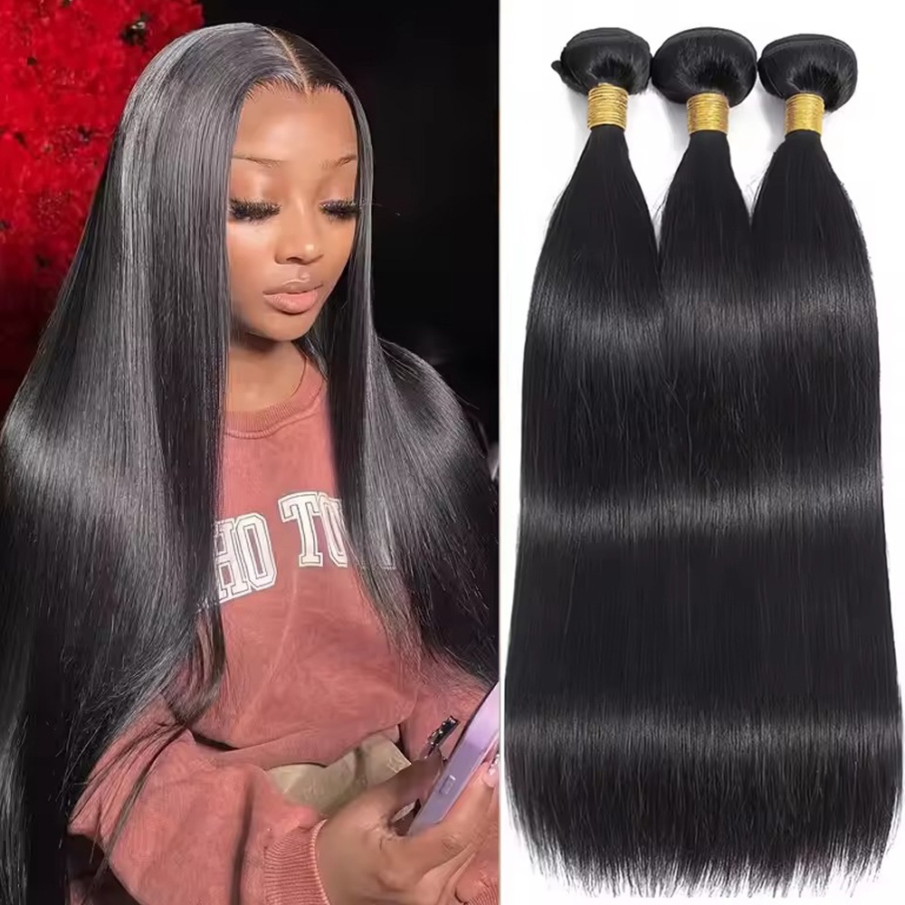 Winter Clothing Bundle - ผมมนุษย์แท้จากกัมพูชาแบบตรง 12A 100% แบบเวอร์จิ้น สำหรับต่อผมผู้หญิง ขนาด