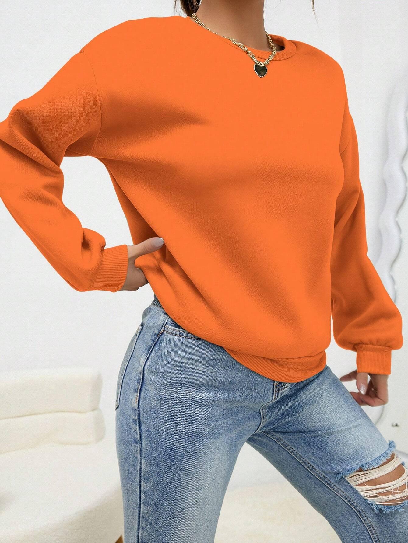 Winter Clothing Clearance Sale - เสื้อฮู้ดผู้หญิงไซส์ใหญ่ สีพื้น/หลากสี สไตล์ลำลอง สวมใส่สบาย เสื้อสเวตเชิ้ตทรงหลวมทันสมัย เสื้อคอกลมสำหรับฤดูใบไม้ร่วง