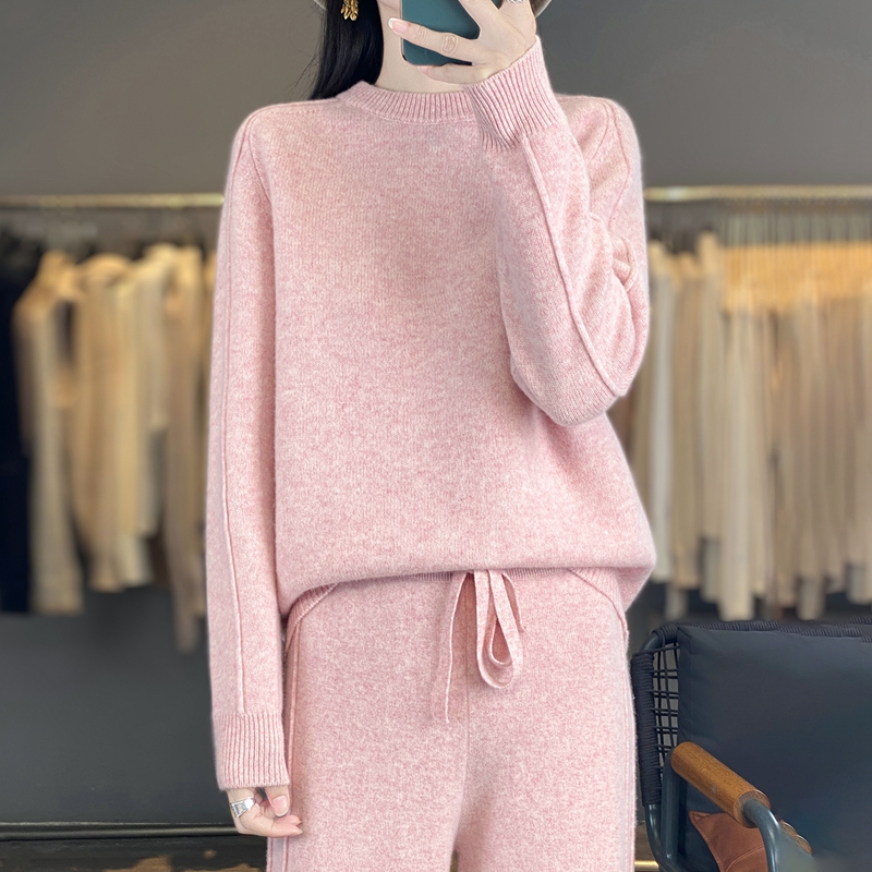 Winter Clothing Kit - ชุดเสื้อผ้าผู้หญิง 2 ชิ้น ทำจากขนแกะเมอริโน 100% สำหรับฤดูใบไม้ร่วงและฤดูหนาว