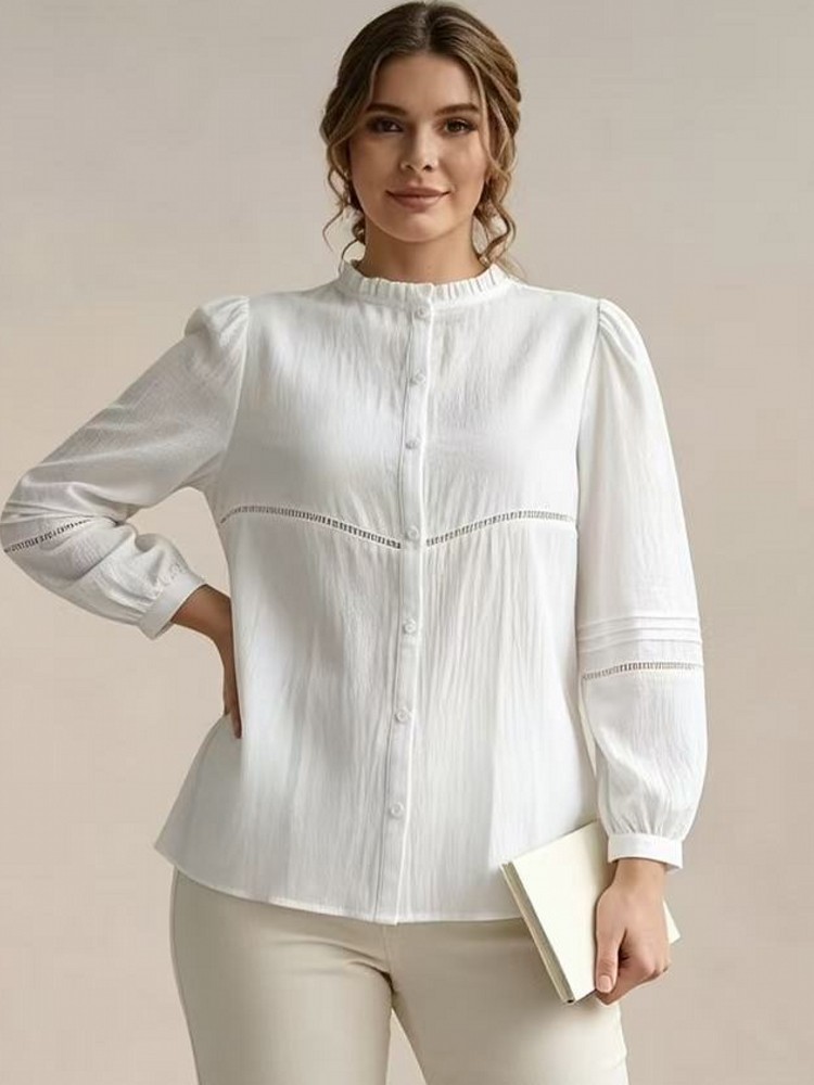 เสื้อเชิ้ตสีขาวแฟชั่นฤดูใบไม้ร - Winter Clothing Plus Size บทวิจารณ์และราคา