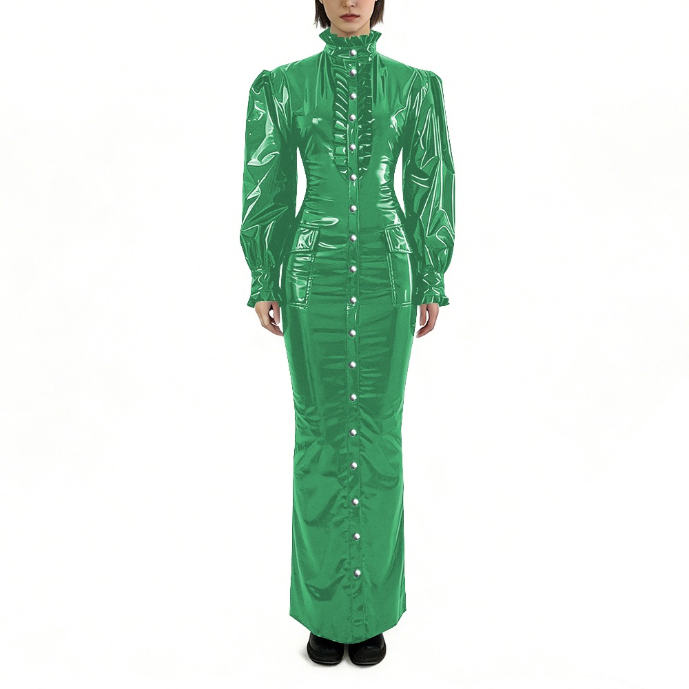ชุดเดรสยาวทรงดินสอ PVC เงา ไซส - Winter Clothing Plus Size บทวิจารณ์และราคา