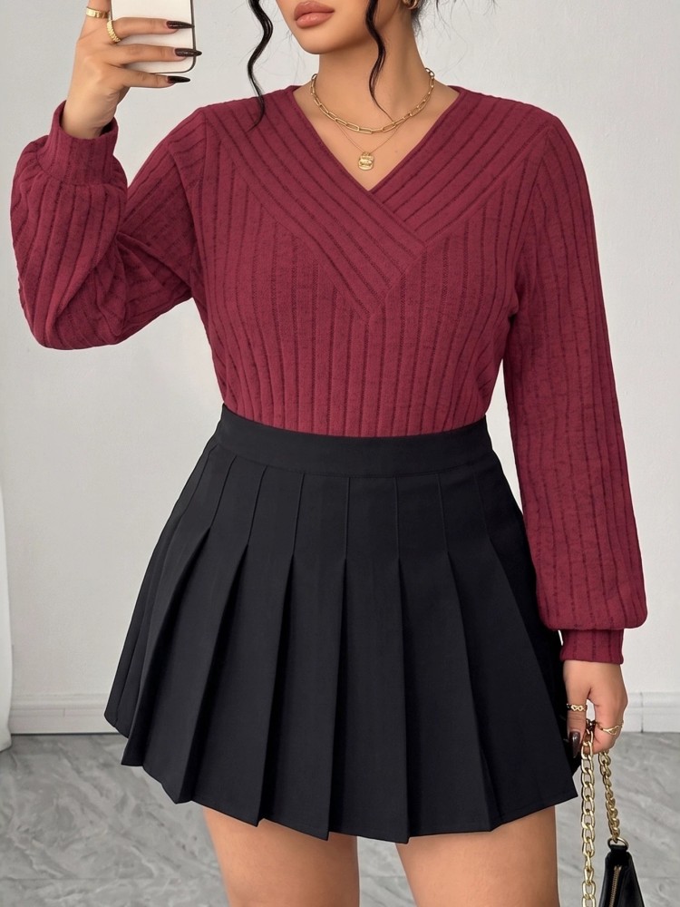 เสื้อสเวตเตอร์ถักแขนยาวลำลองสำ - Winter Clothing Plus Size บทวิจารณ์และราคา