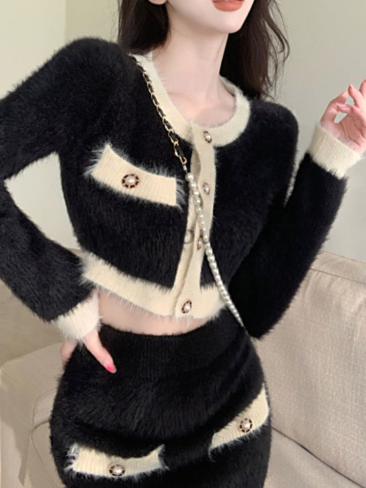 ฤดูหนาวFluffyถัก2ชิ้นชุดชุดสตร - Winter Clothing Kit บทวิจารณ์และราคา