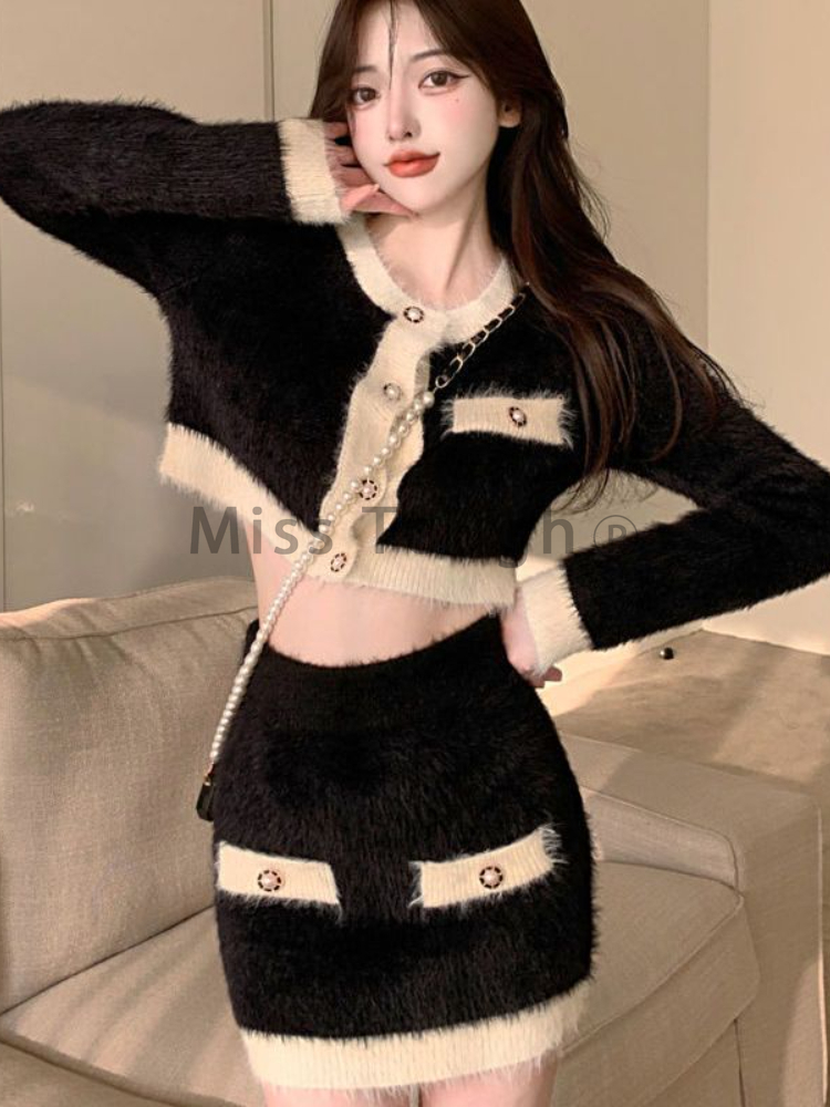 ฤดูหนาวFluffyถัก2ชิ้นชุดชุดสตร - Winter Clothing Kit บทวิจารณ์และราคา
