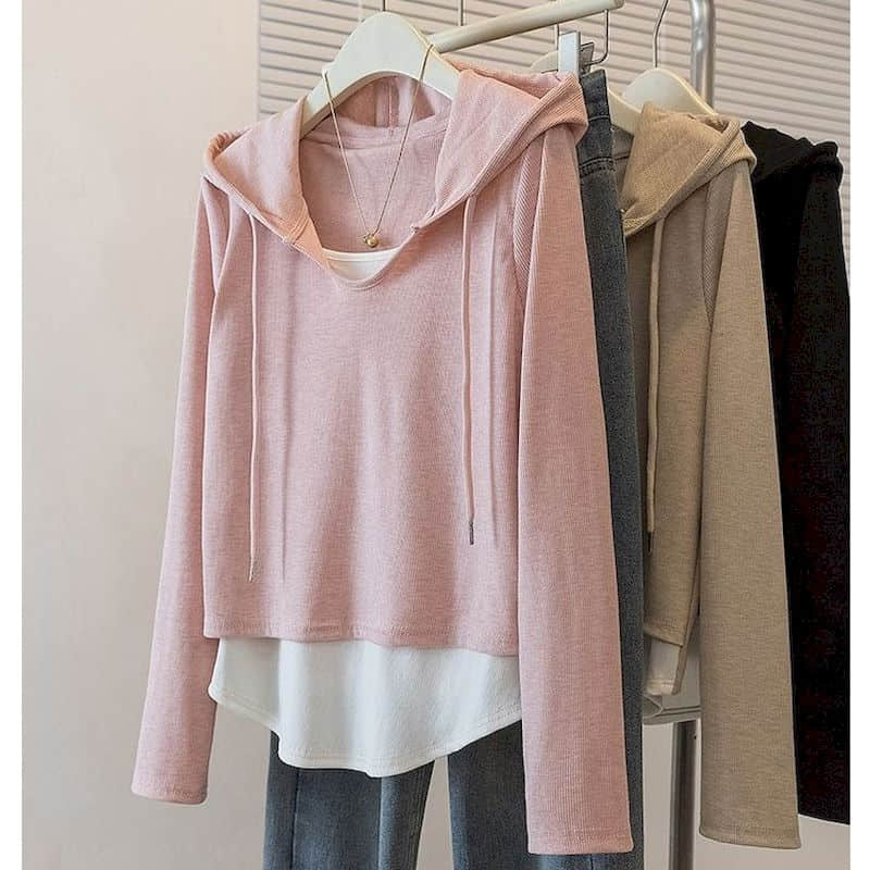 เสื้อยืดมีฮู้ด ดีไซน์สองชิ้นหล - Winter Clothing Colors 2026 บทวิจารณ์และราคา