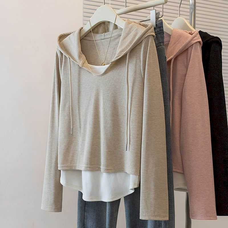 เสื้อยืดมีฮู้ด ดีไซน์สองชิ้นหล - Winter Clothing Colors 2026 บทวิจารณ์และราคา