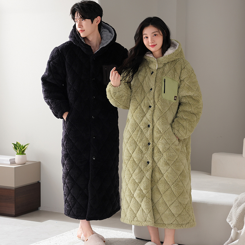 ชุดนอนคู่รักฤดูหนาวแบบมีฮู้ด ช - Winter Clothing Layers บทวิจารณ์และราคา